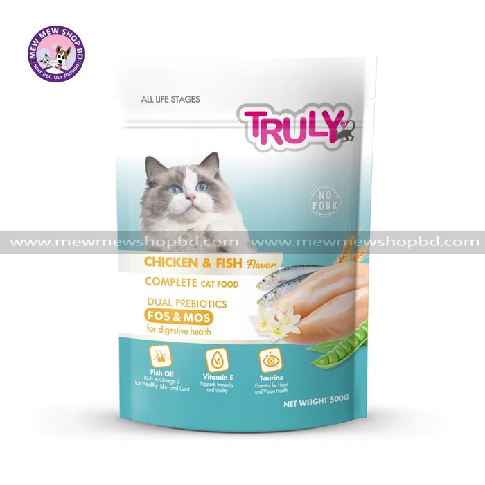 Truly All Life Stage Dry Cat Food Chicken & Fish 500gm