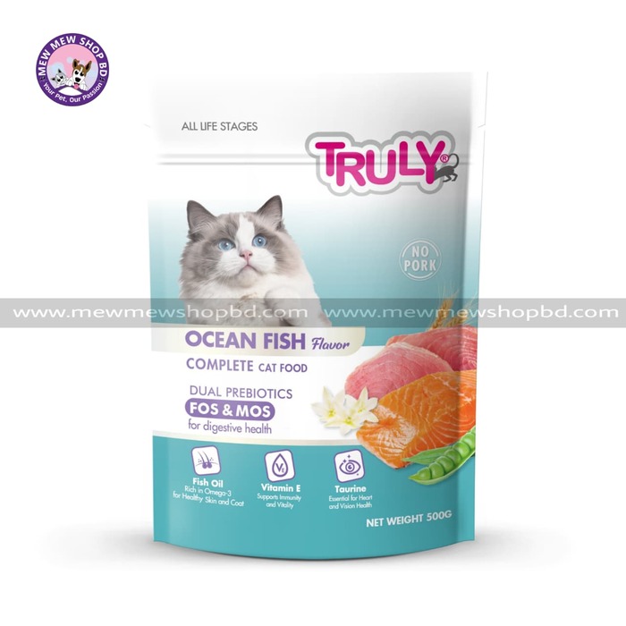 Truly All Life Stage Dry Cat Food Ocean Fish 500gm