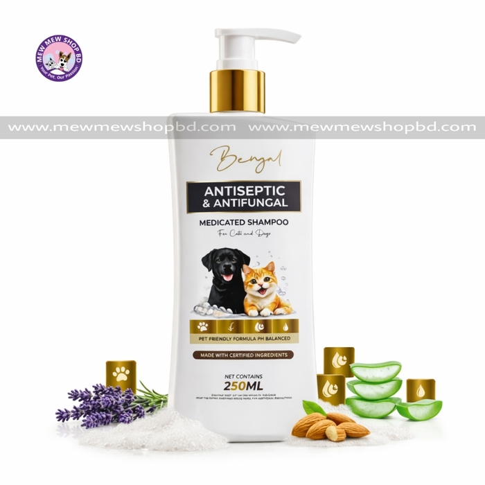 Bengal Antiseptic & Antifungal Medicated Shampoo for Cats and Dogs - 250ml