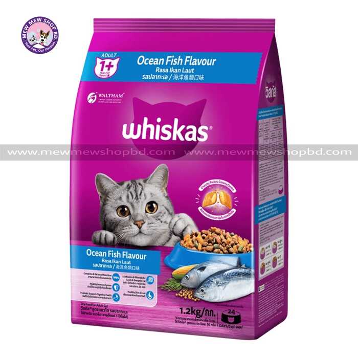 Whiskas Adult Dry Cat Food Ocean Fish Flavour 1.2kg