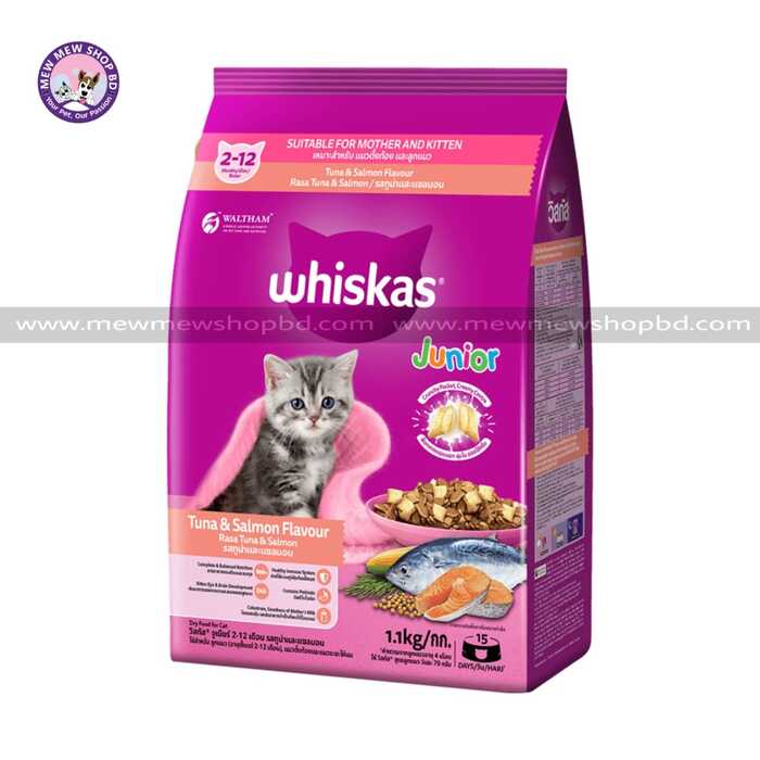 Whiskas Junior Tuna & Salmon Flavour Dry Cat Food 1.1 kg