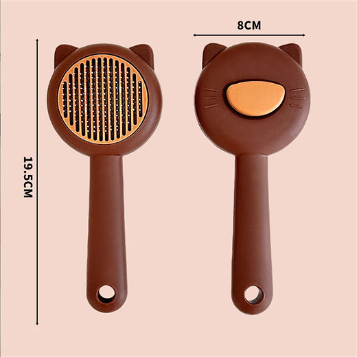 Cat Face Design Self-Cleaning Grooming Brush for Cats & Puppies