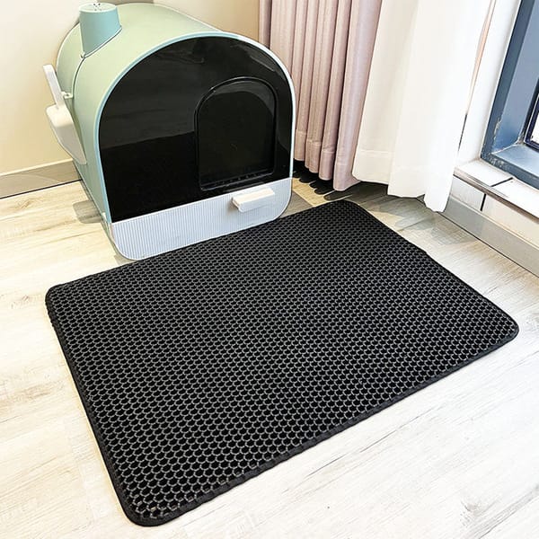 Waterproof Nonslip Double Layer Pet Cat Litter Box Mat with Adhesive Tape