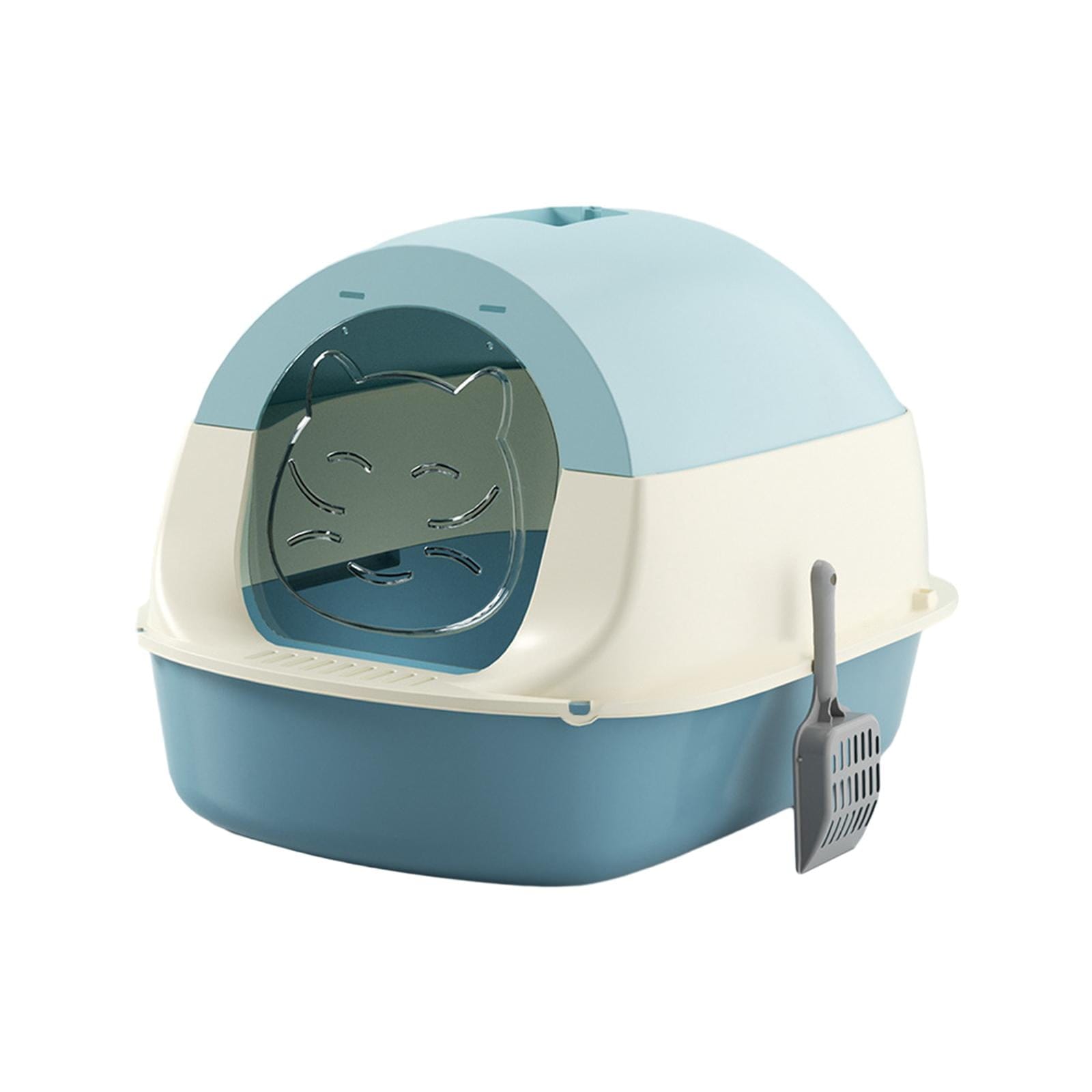 Cat Face Door Twin System Detachable Closed Litter box with Scoop for Pet Cat (Inside Dhaka Only)