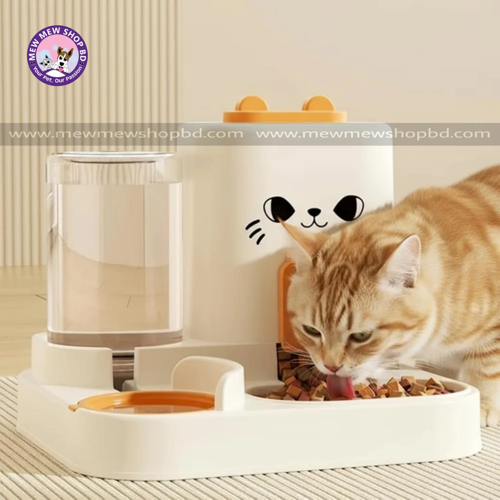 Cat Ear Design 2-in-1 Food & Water Dispenser for Cats & Dogs