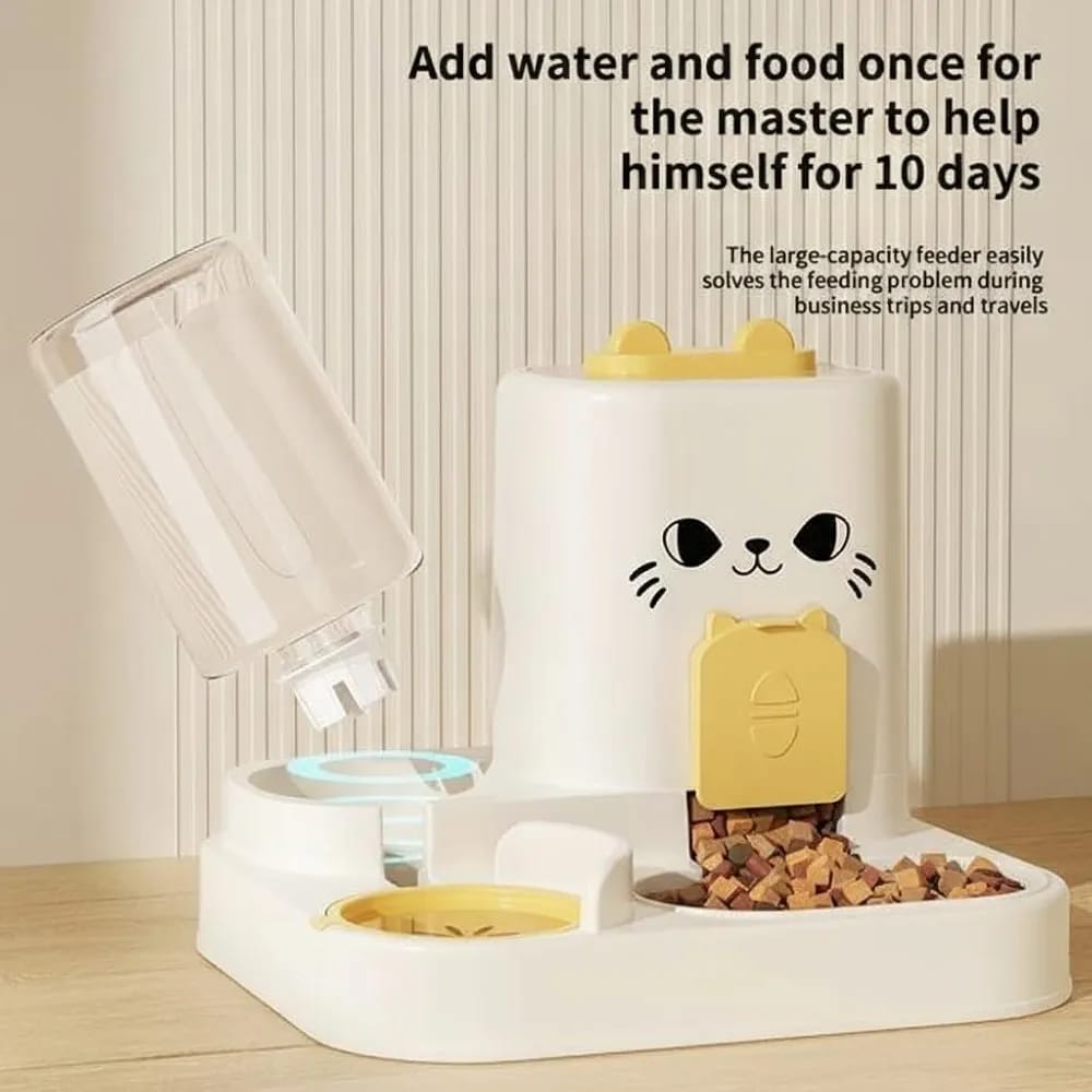 Cat Ear Design 2-in-1 Food & Water Dispenser for Cats & Dogs