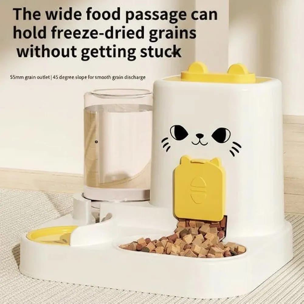 Cat Ear Design 2-in-1 Food & Water Dispenser for Cats & Dogs
