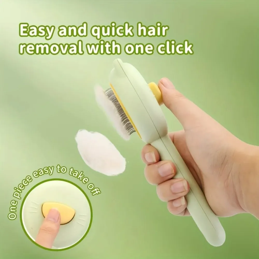 Cat Face Design Self-Cleaning Grooming Brush for Cats & Puppies
