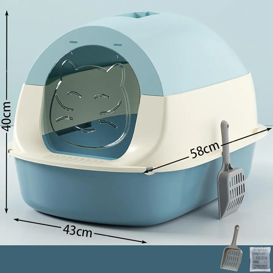 Cat Face Door Twin System Detachable Closed Litter box with Scoop for Pet Cat (Inside Dhaka Only)