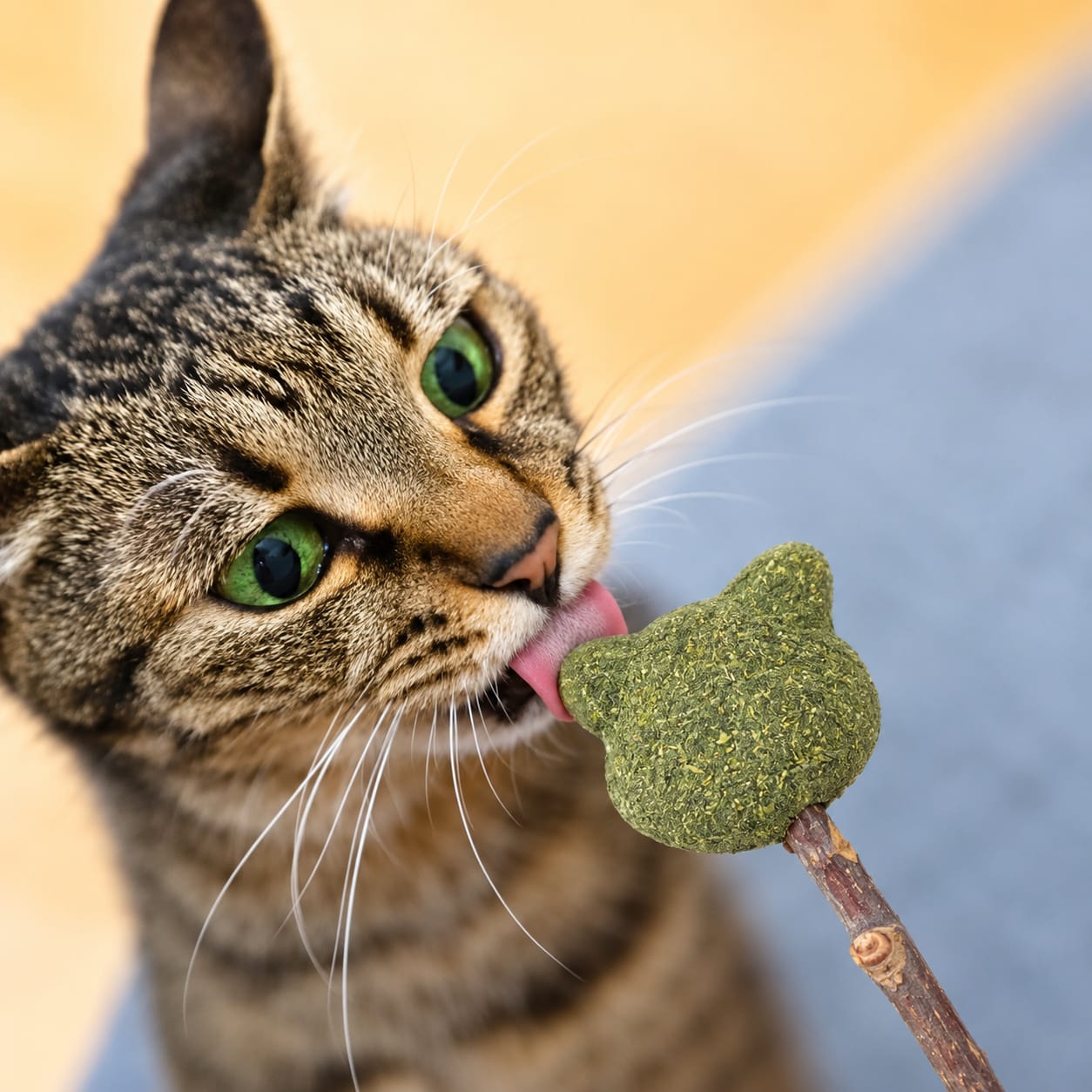 Cat Head Shape Catnip Candy Lollipop Cat Toys for Indoor Kittens  Interactive Cat Treats