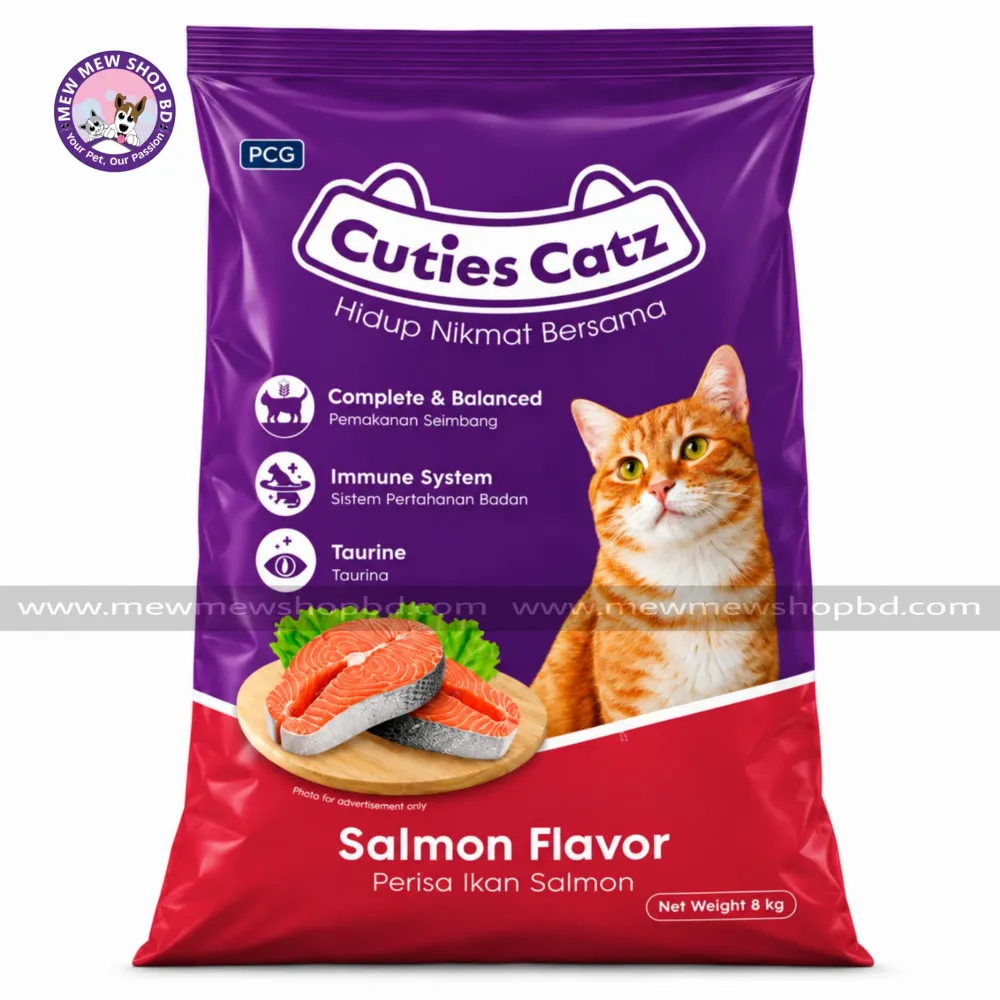 Cuties Catz Dry Cat Food with Salmon Flavor 8kg