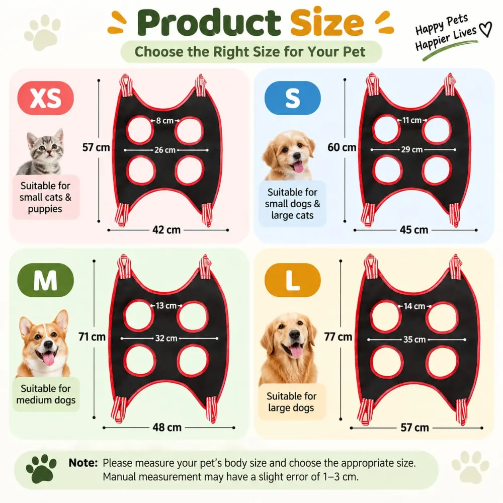 Dog Cat Grooming Bath Bag for Nail Cutting & Anti Scratch Cat Trimming Hammock