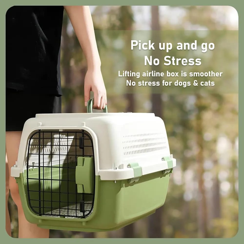 Smart 2 Door Design Super Premium Cat Large Carrier Box with Cage Top