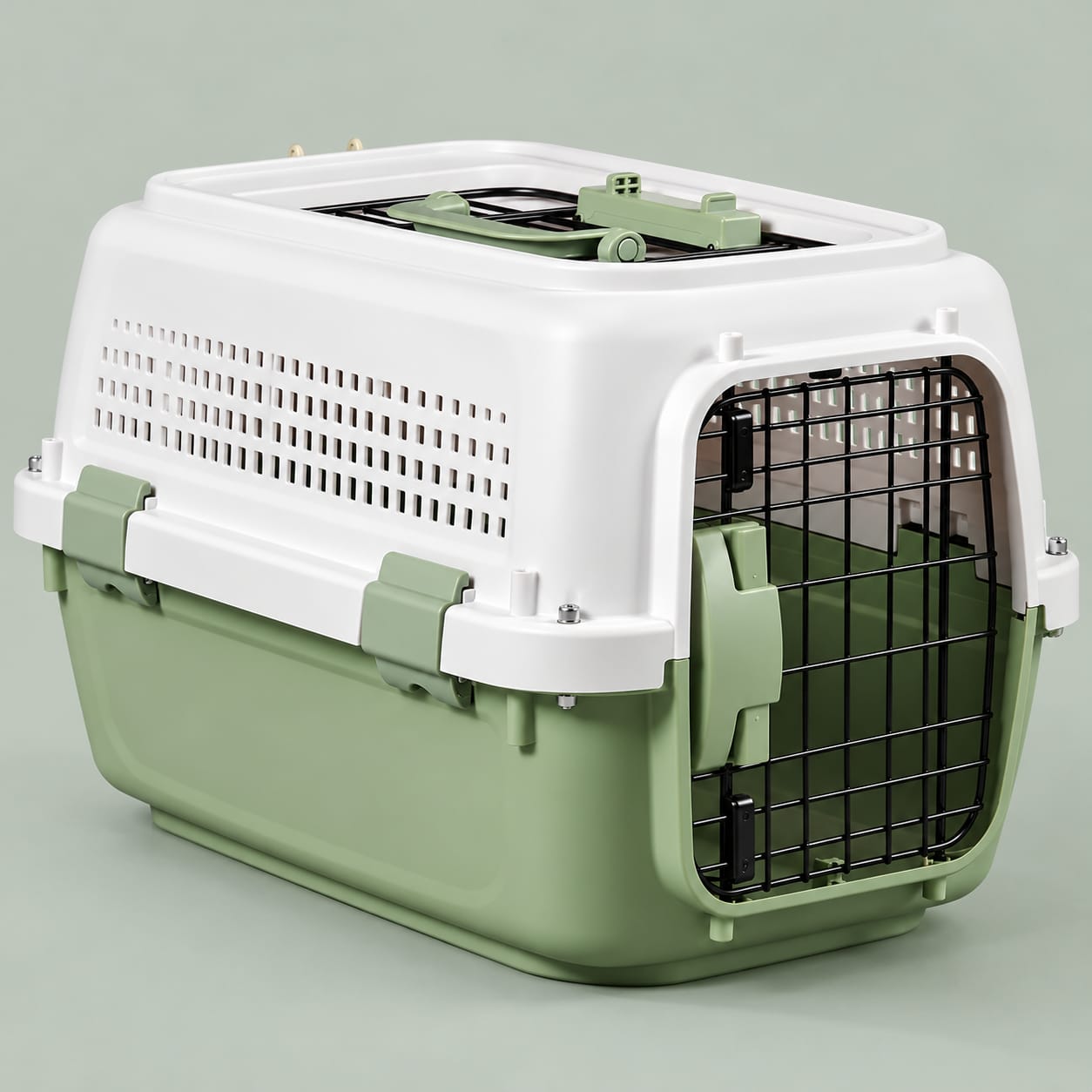 Smart 2 Door Design Super Premium Cat Large Carrier Box with Cage Top