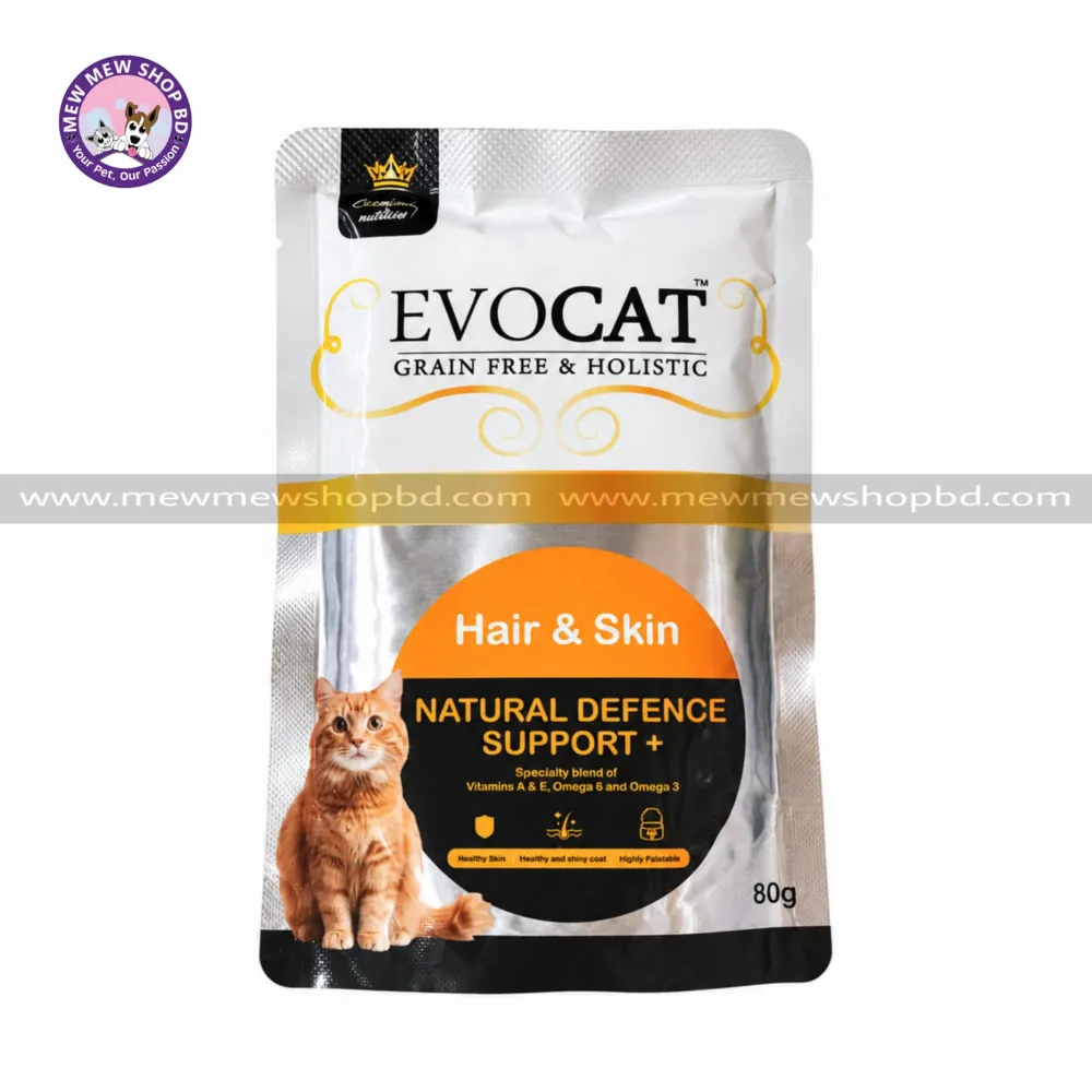 EvoCat Grain Free & Holistic Hair & Skin All Life Stage Cat Pouch 80g