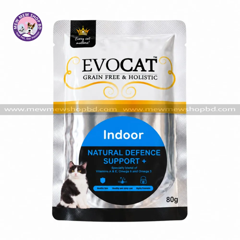 EvoCat Grain Free & Holistic Indoor All Life Stage Cat Pouch 80g