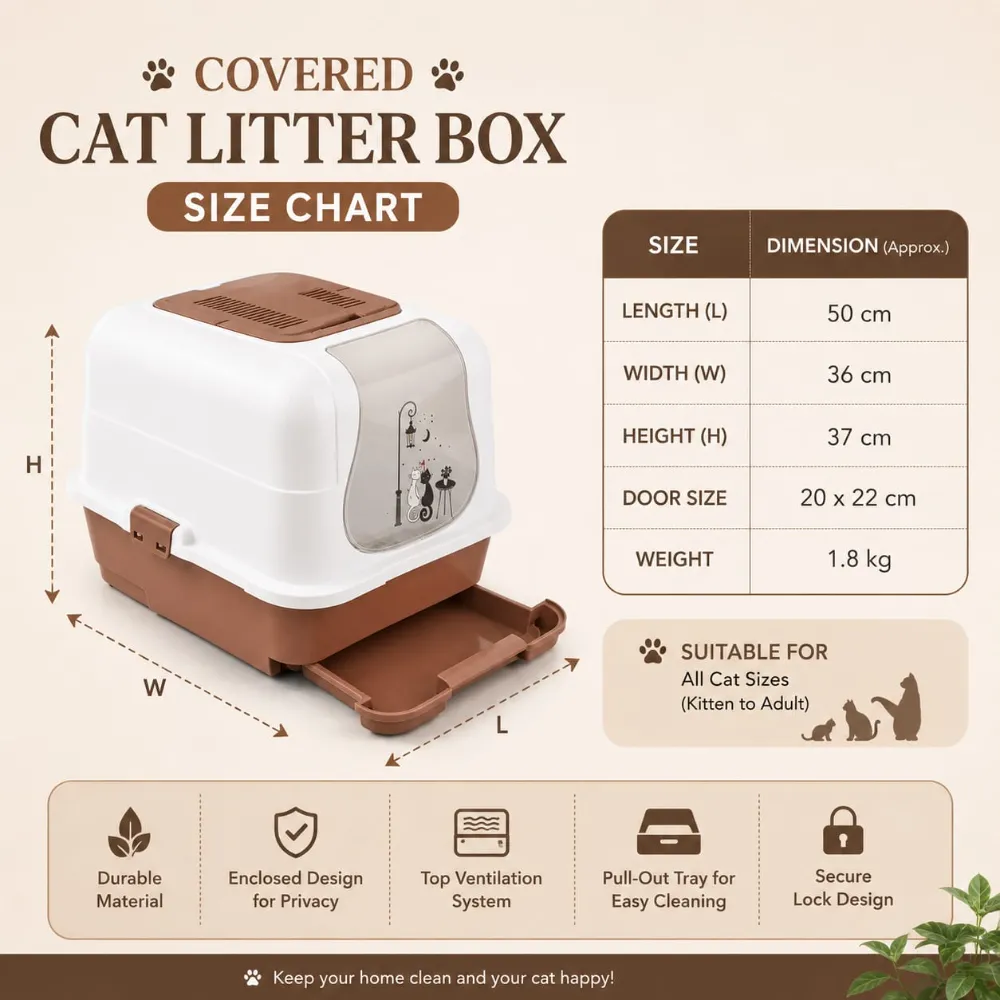 Fully Closed Drawer System Cat Litter Box with Proper Ventilation for Pet Cat (Inside Dhaka Only)
