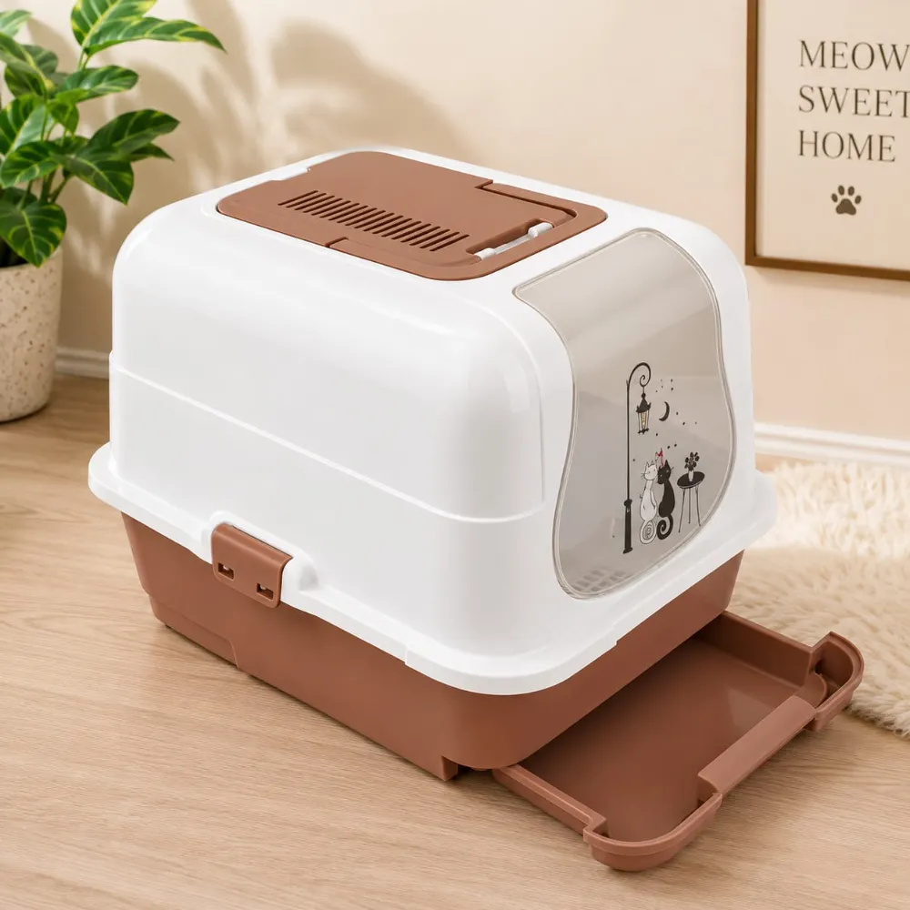 Fully Closed Drawer System Cat Litter Box with Proper Ventilation for Pet Cat (Inside Dhaka Only)