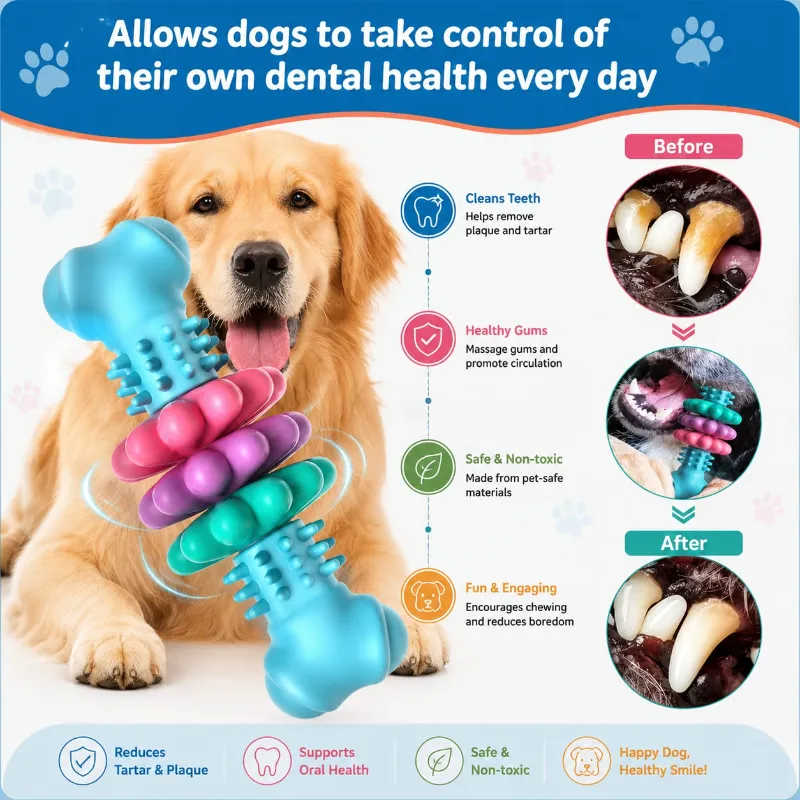 Bone Ring Geometric Patterned  Durable Dog Chew Teething Toy