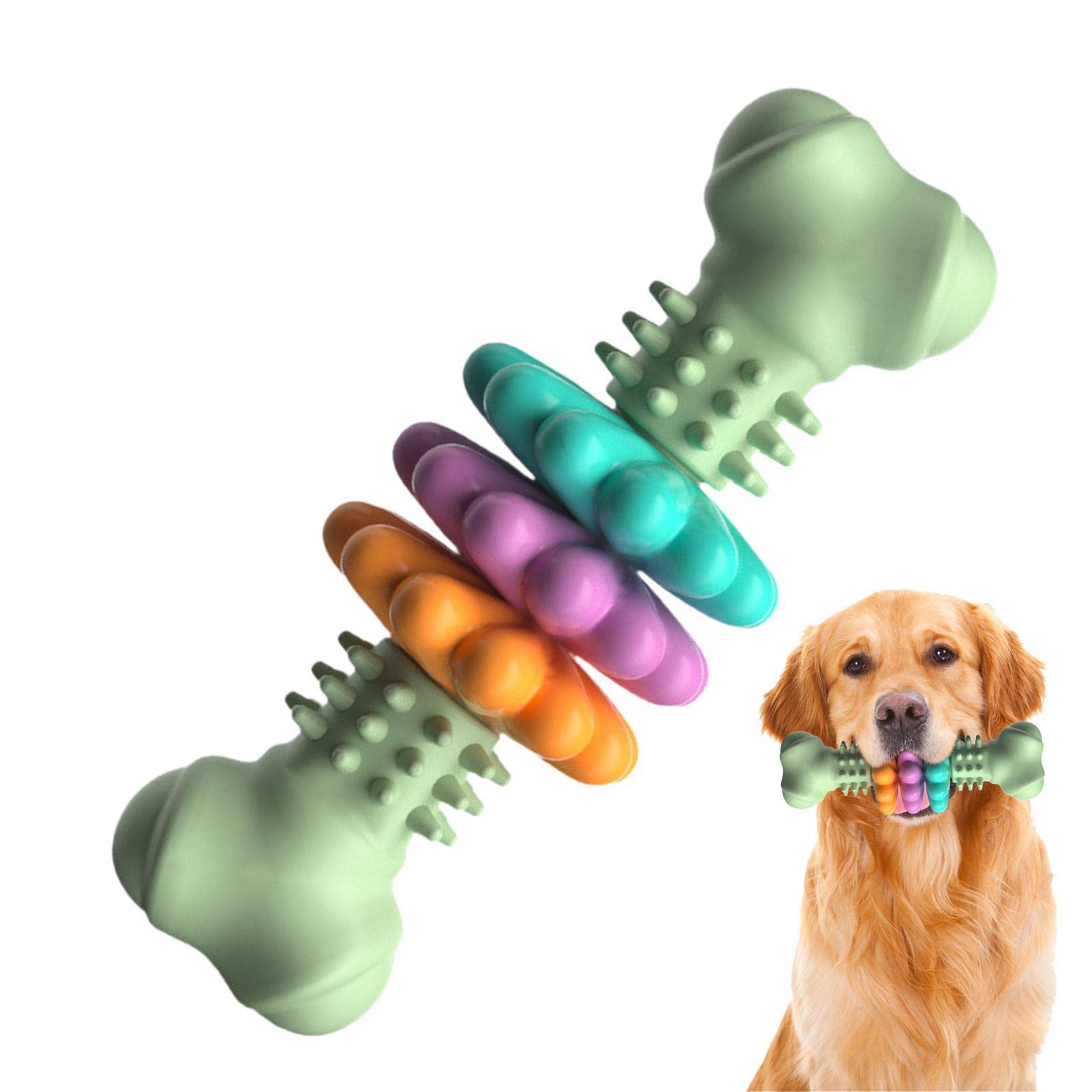 Bone Ring Geometric Patterned  Durable Dog Chew Teething Toy