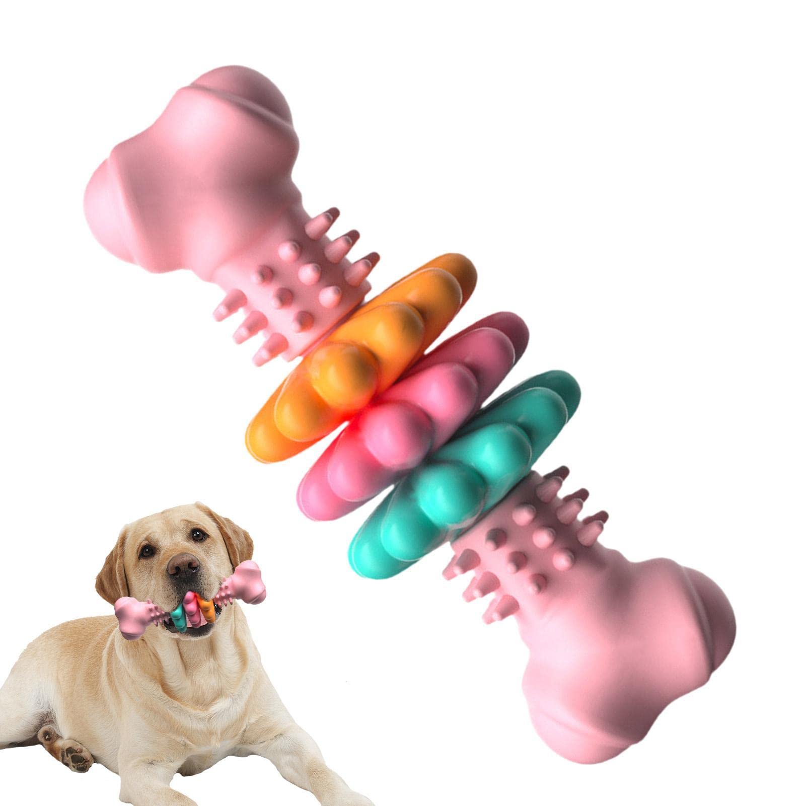 Bone Ring Geometric Patterned  Durable Dog Chew Teething Toy