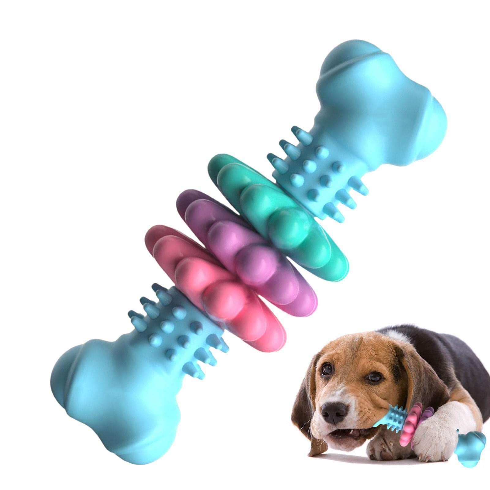 Bone Ring Geometric Patterned  Durable Dog Chew Teething Toy