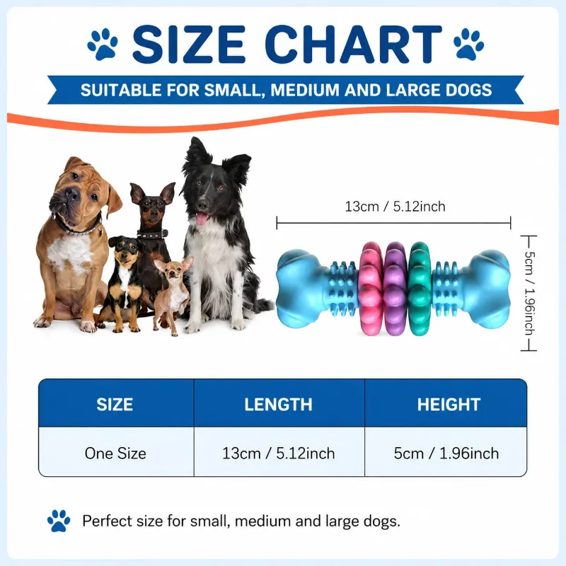Bone Ring Geometric Patterned  Durable Dog Chew Teething Toy