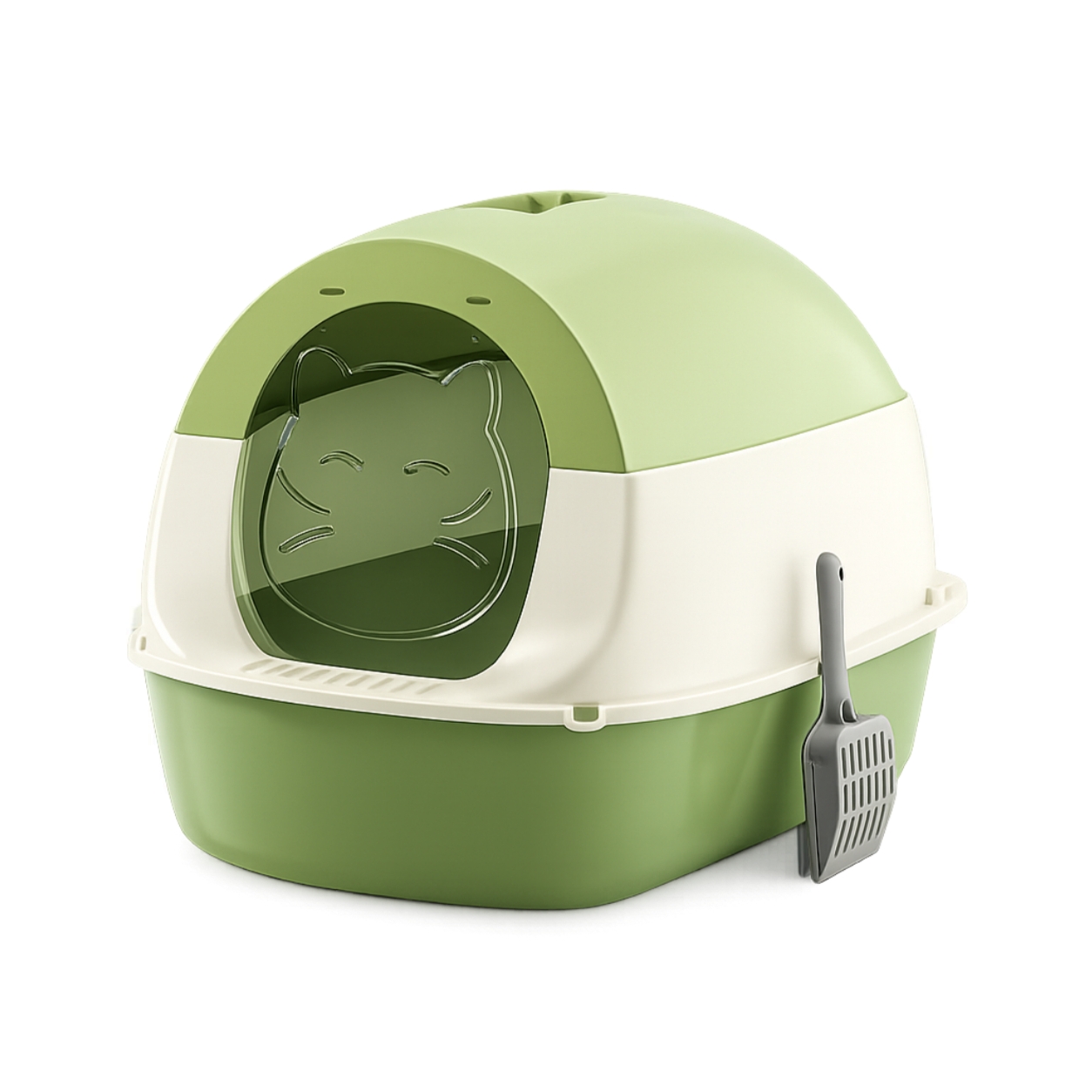 Cat Face Door Twin System Detachable Closed Litter box with Scoop for Pet Cat (Inside Dhaka Only)