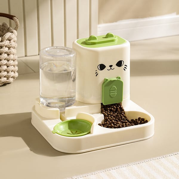 Cat Ear Design 2-in-1 Food & Water Dispenser for Cats & Dogs