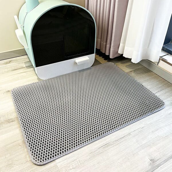 Waterproof Nonslip Double Layer Pet Cat Litter Box Mat with Adhesive Tape