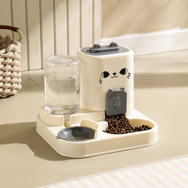 Cat Ear Design 2-in-1 Food & Water Dispenser for Cats & Dogs