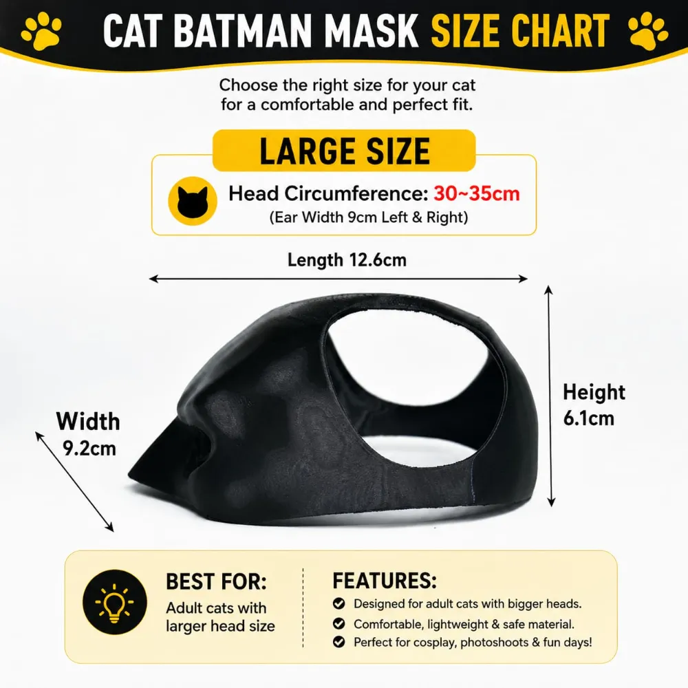 Pet Cat Batman Mask Costume for Halloween or Daily Fun Cosplay