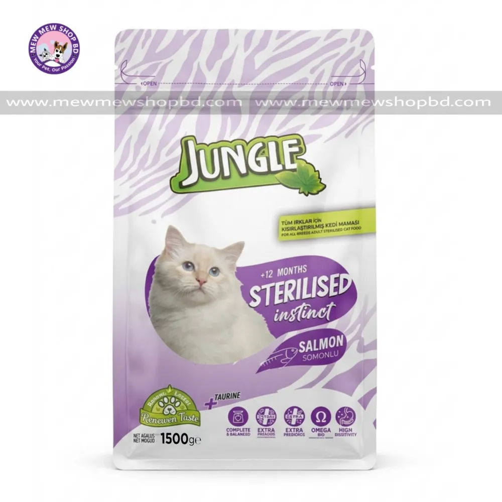 Jungle Adult Cat Food Sterilised Instinct Salmon 1.5kg