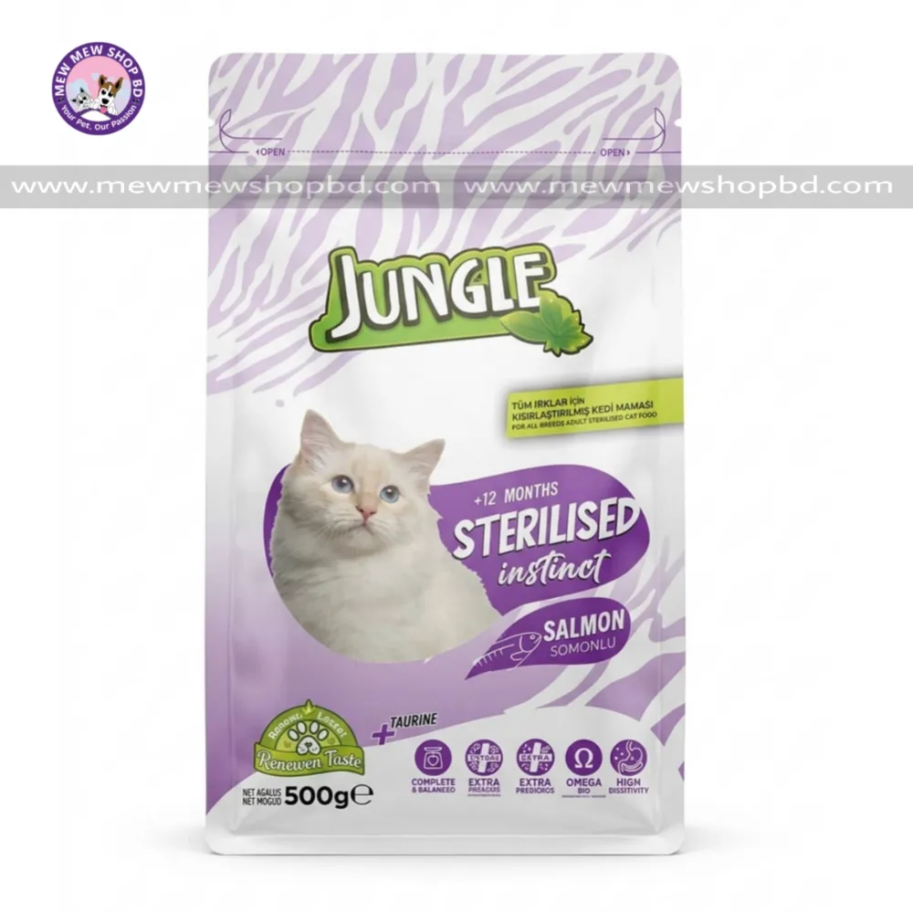Jungle Adult Cat Food Sterilised Instinct Salmon 500g
