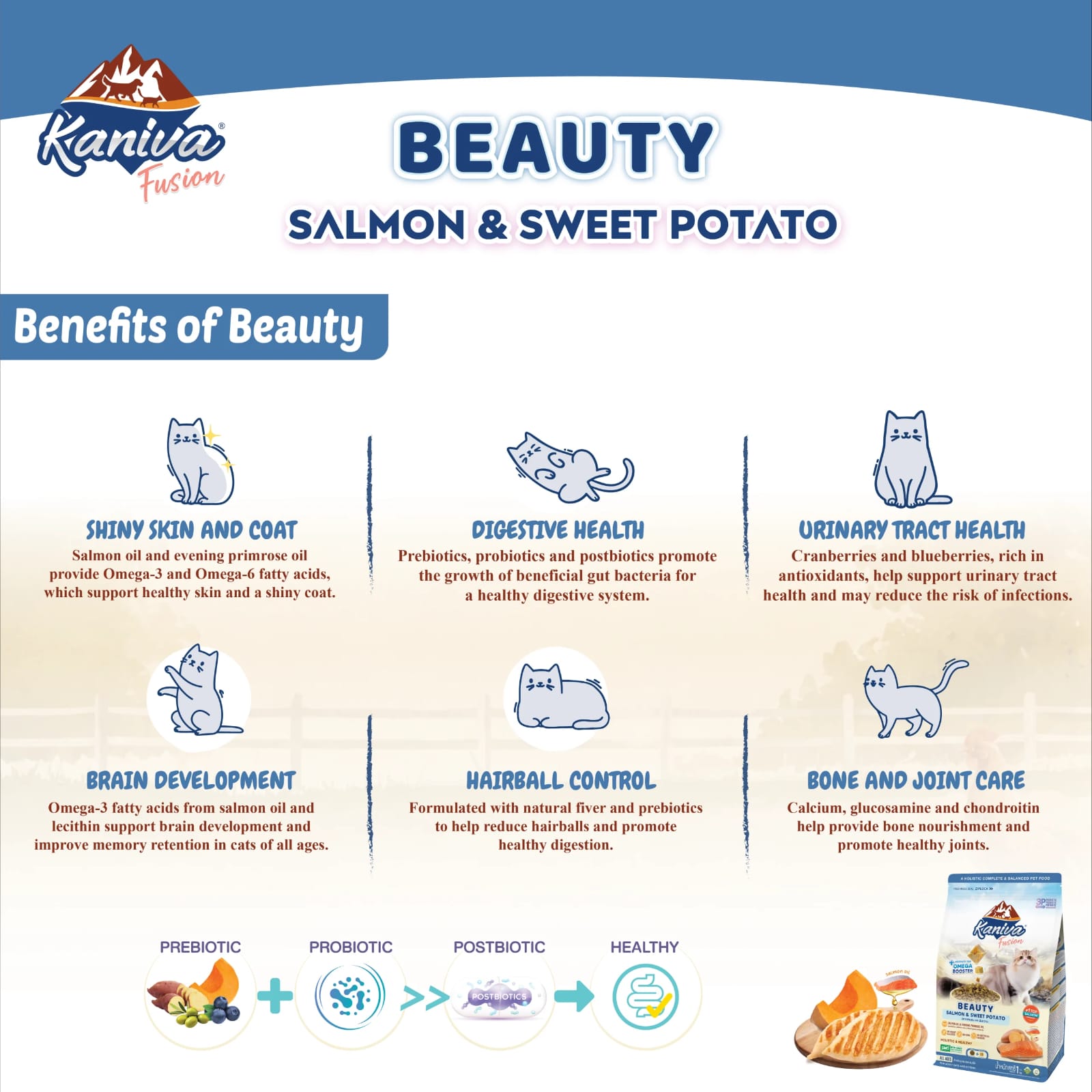 Kaniva Fusion Beauty (Skin & Coat) Salmon & Sweet Potato for Adult & kitten