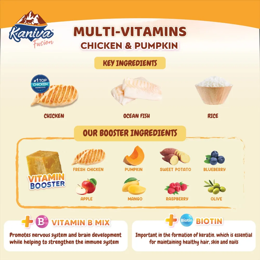 Kaniva Fusion Multivitamins Chicken & Pumpkin for Adult & kitten