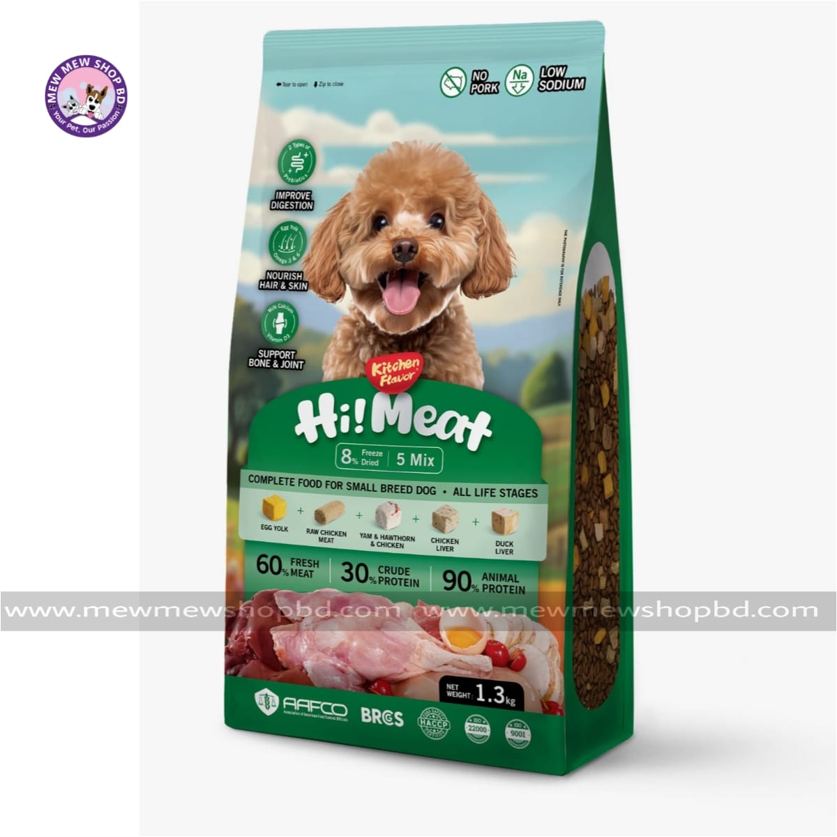 Kitchen Flavor Hi Meat Complete Dry Food For Small Breed Dog All Life Stages 1.3kg