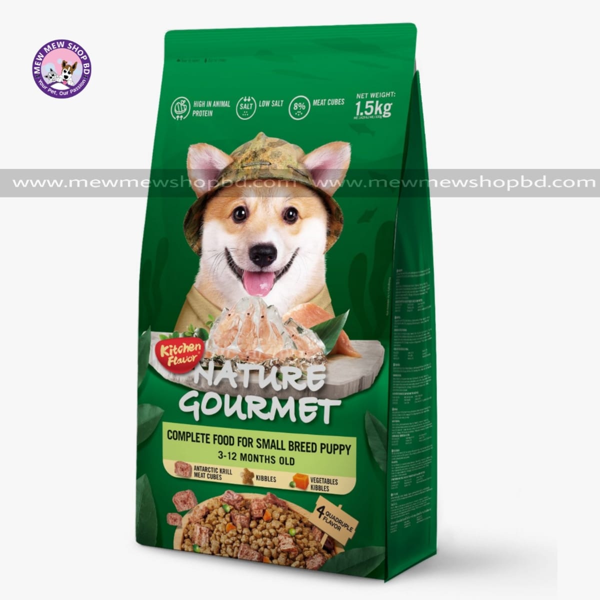 Kitchen Flavor Nature Gourmet Antarctic Krill Complete Food for Small Breed Puppy 1.5kg
