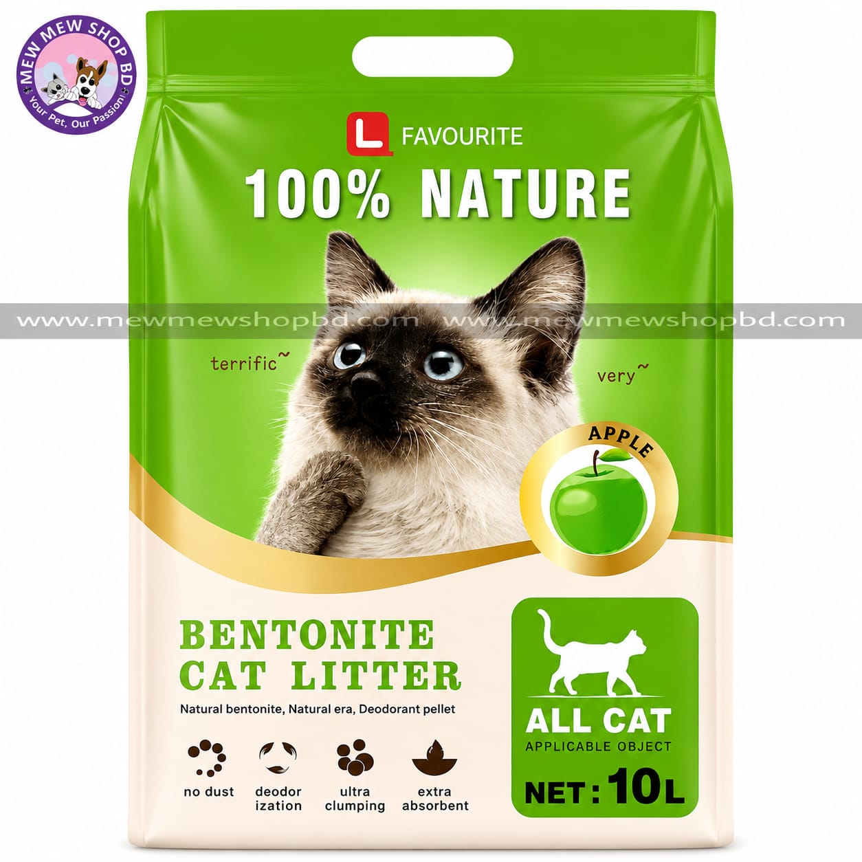 L Favourite Bentonite Cat Litter Apple Flavor 10L