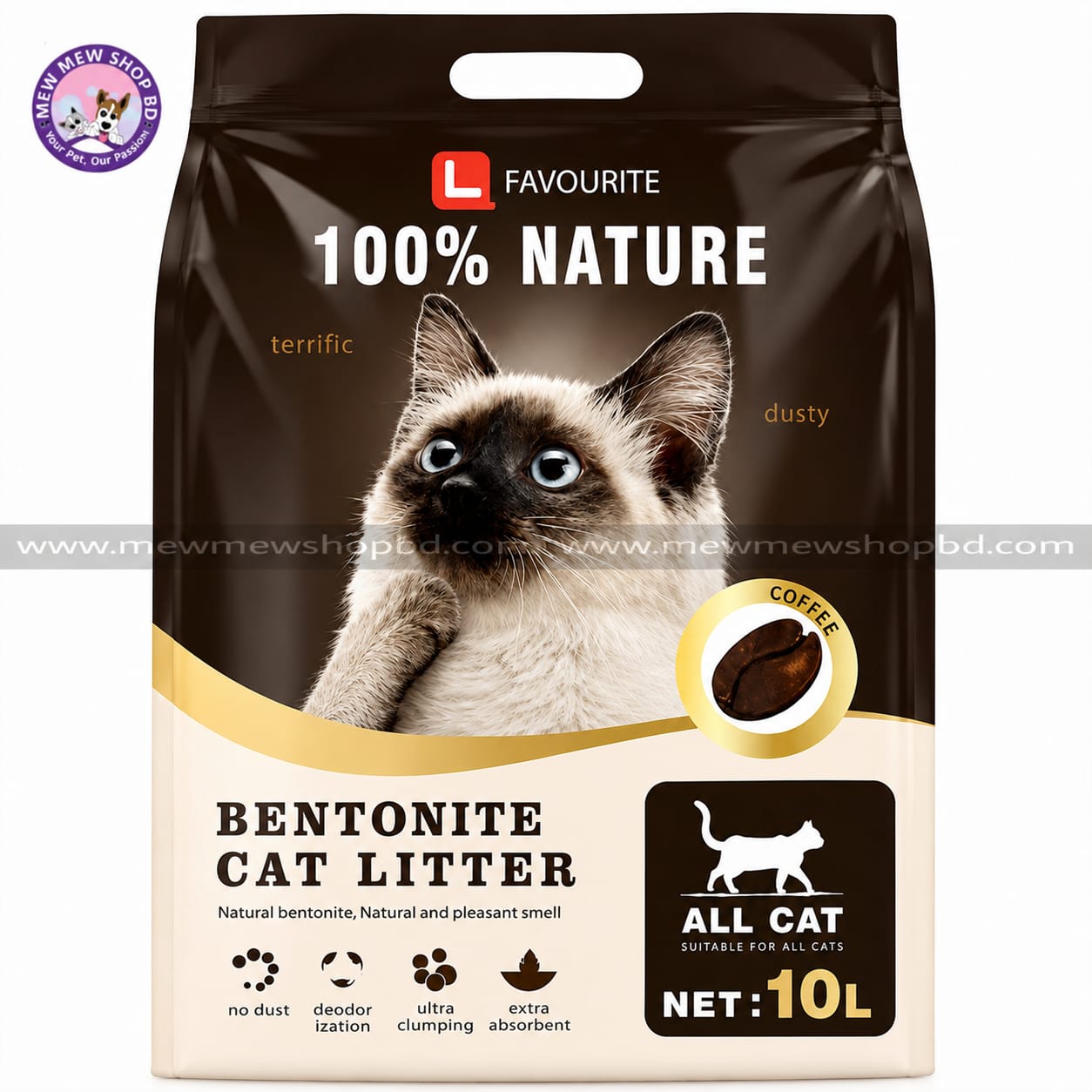 L Favourite Bentonite Cat Litter Coffee Flavor 10L
