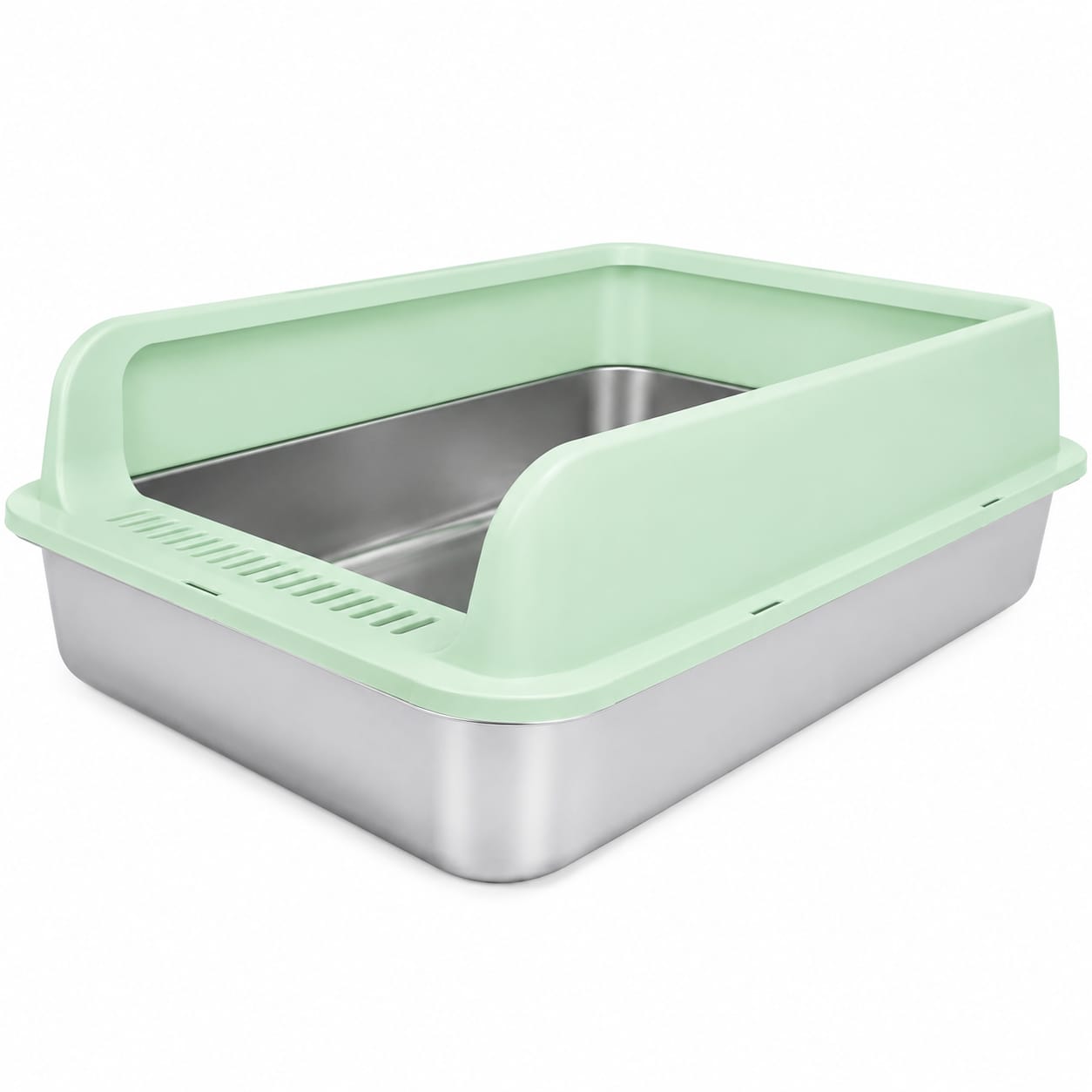 Stainless Steel Lower Part Extra Large Enclosed Litter box with Plastic Top & Free Litter Scoop(Inside Dhaka Only)