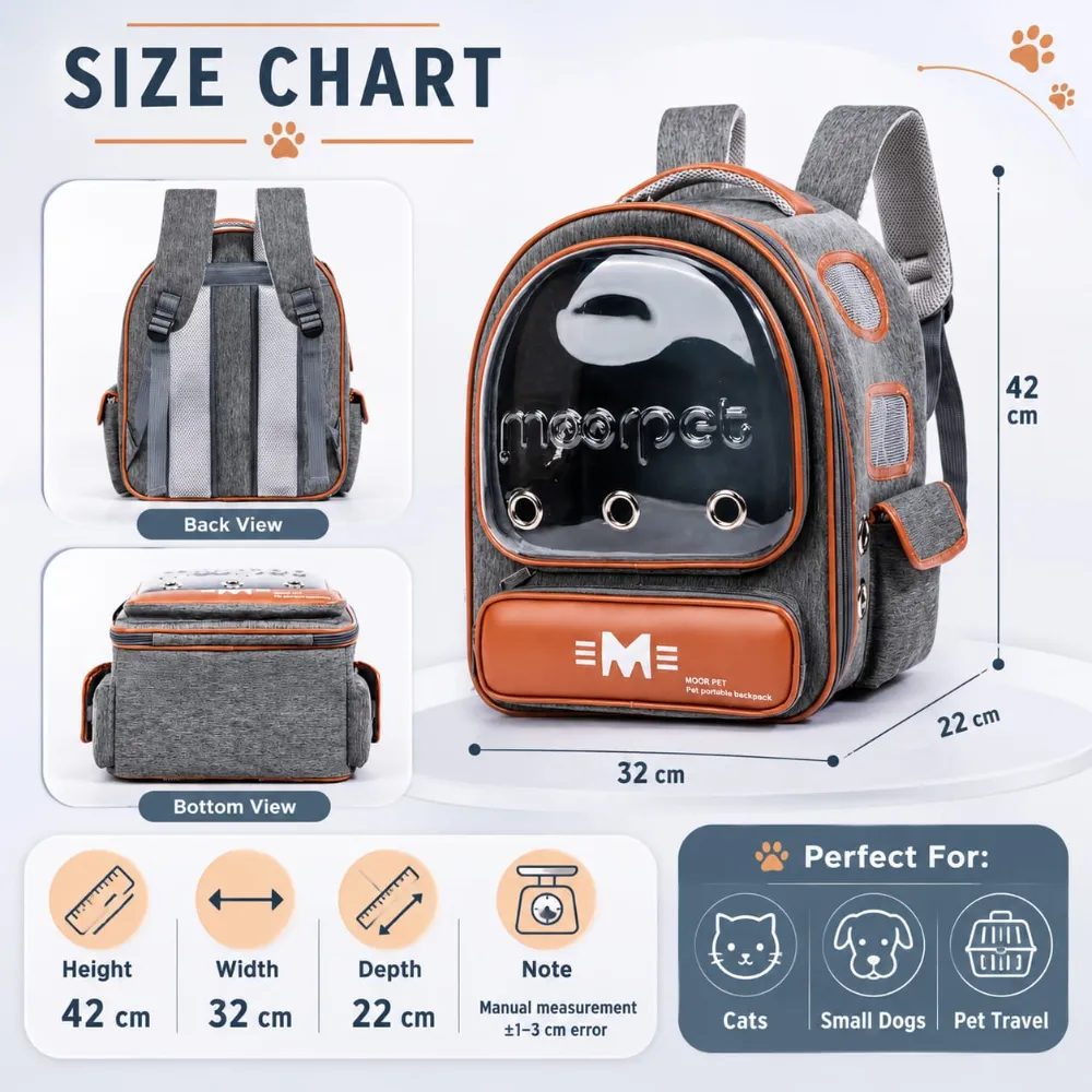 Moorpet Bubble View Ventilated Comfortable Carrier Backpack for Pet Cat