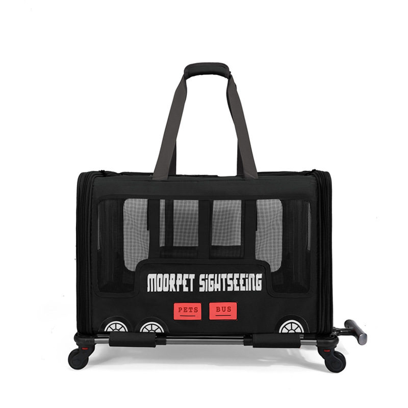 Moorpet Pet Bus Sightseeing Portable Large Capacity Trolley Bag for Pet Cat & Puppy