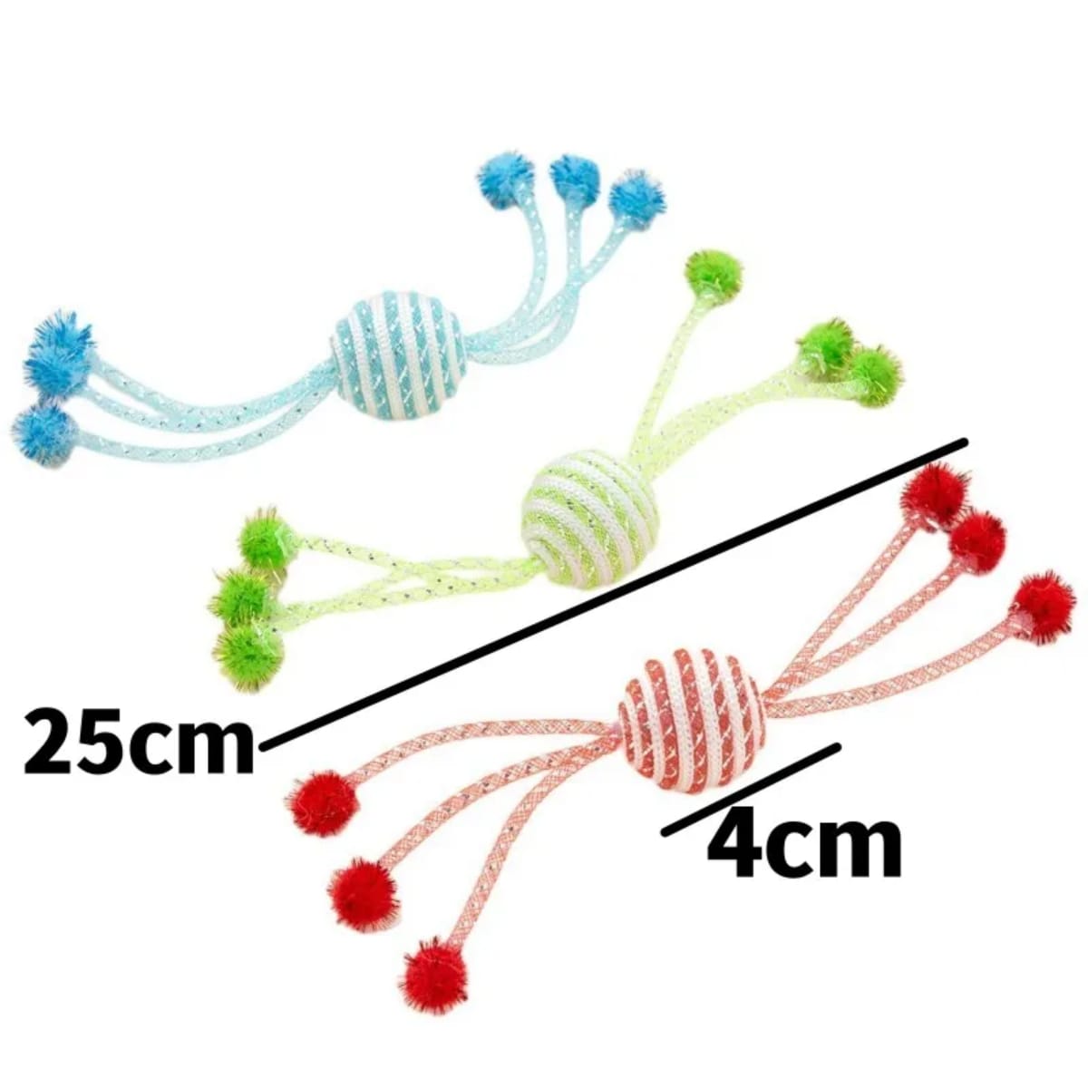 Multicoloured Winding Tassel Rope Ball Cat Toy for Cat (Random Color)