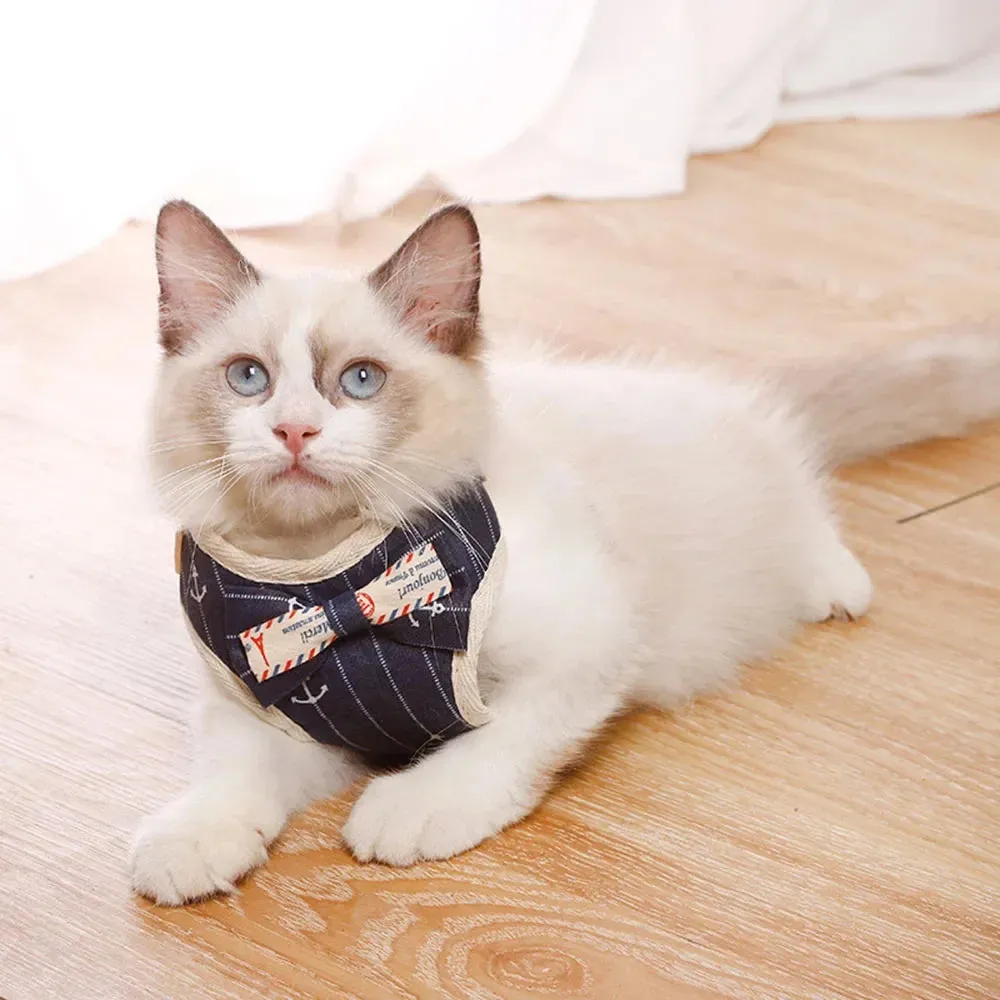 Multiple Printed Super Premium Bow Tie Designed Harness for Pet Cat & Puppy