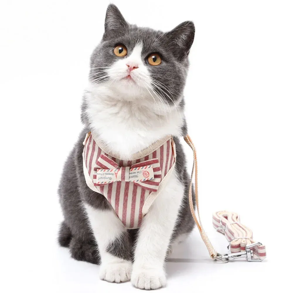 Multiple Printed Super Premium Bow Tie Designed Harness for Pet Cat & Puppy
