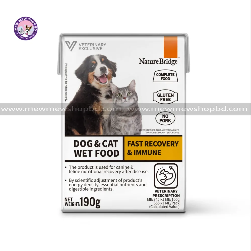 Nature Bridge Vet Complete Prescription Wet Food for Dog & Cat Fast Recovery & Immune 190g
