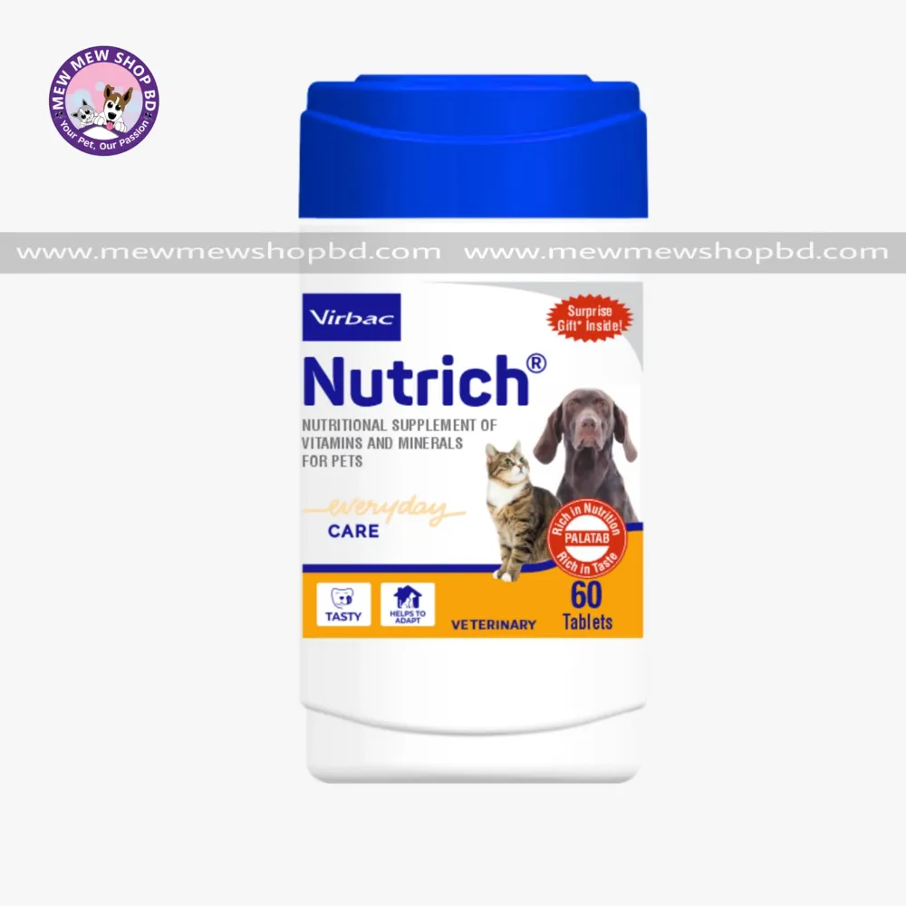 Nutrich Tabs Complete Multivitamin & Nutrition Supplements tablet with multiple health benefits for pets. (60Tabs)