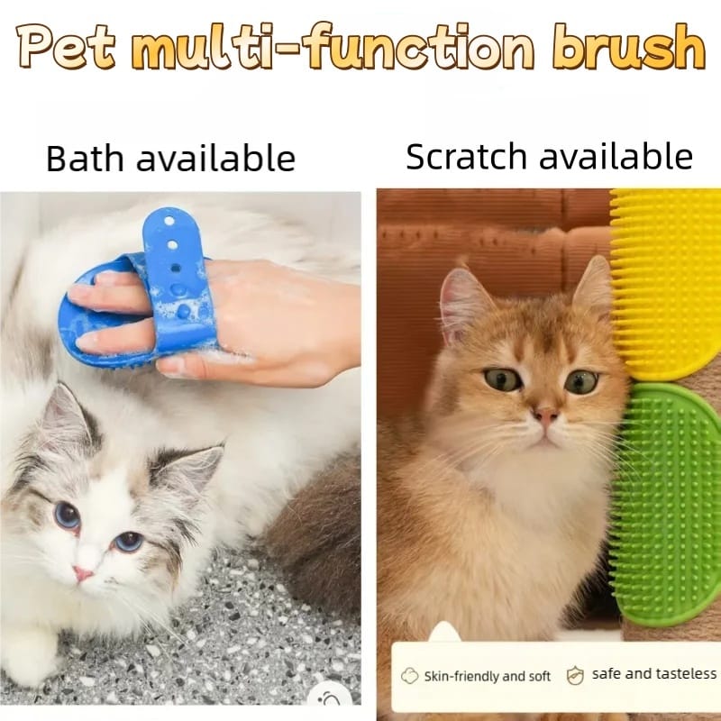 Oval Shape Pet Bath Massage/ Grooming Brush for Cat & Dogs