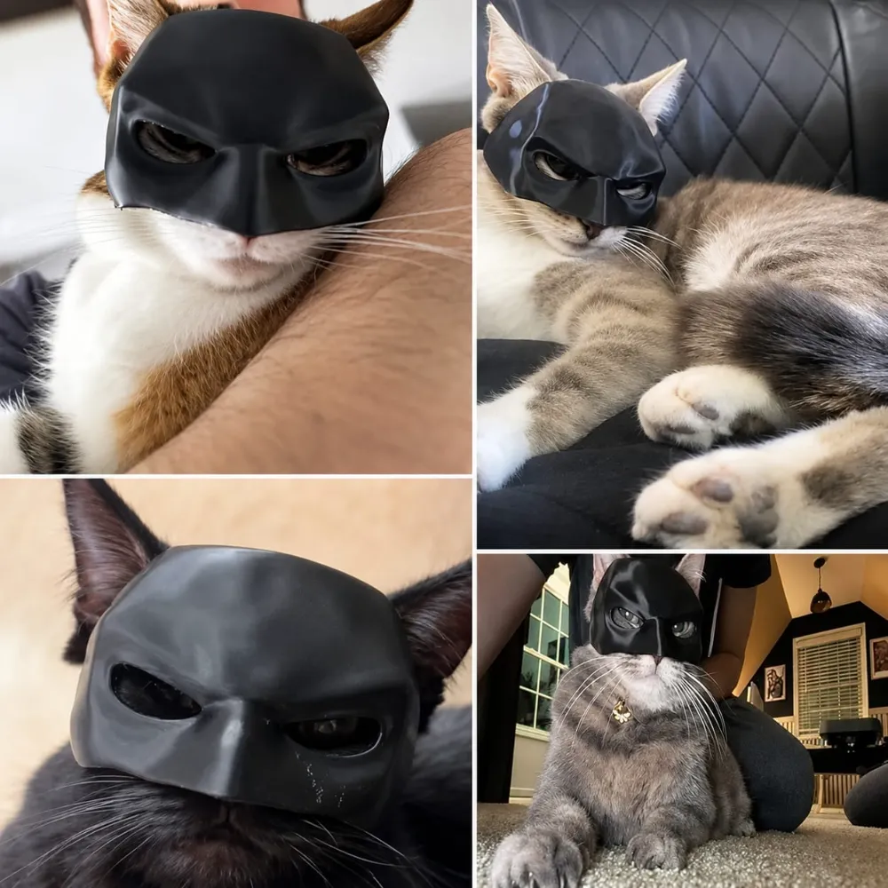 Pet Cat Batman Mask Costume for Halloween or Daily Fun Cosplay